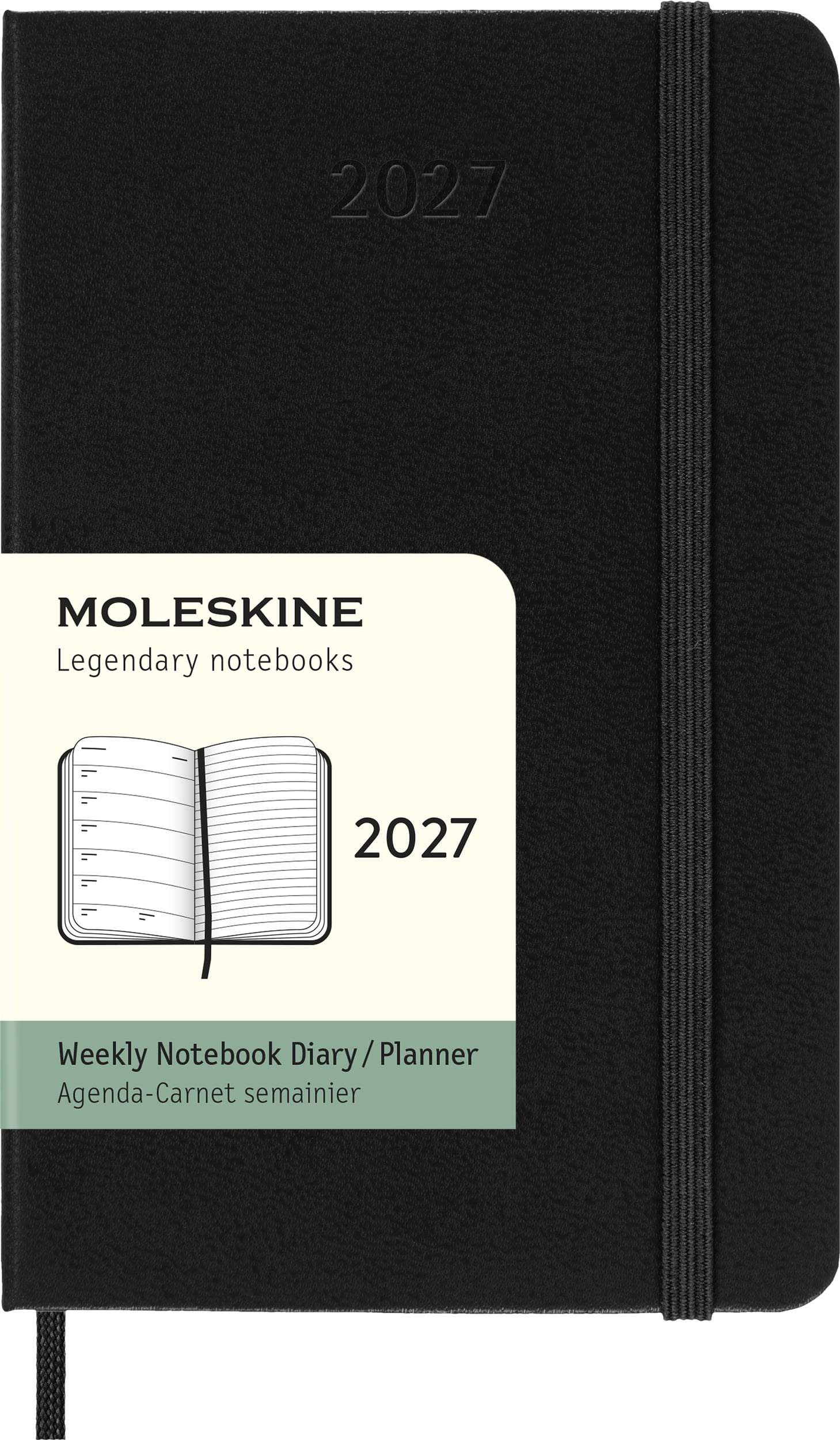 Moleskine 12M P Wochenkalender mit Notizbuch 2027 Hardcover, schwarz
