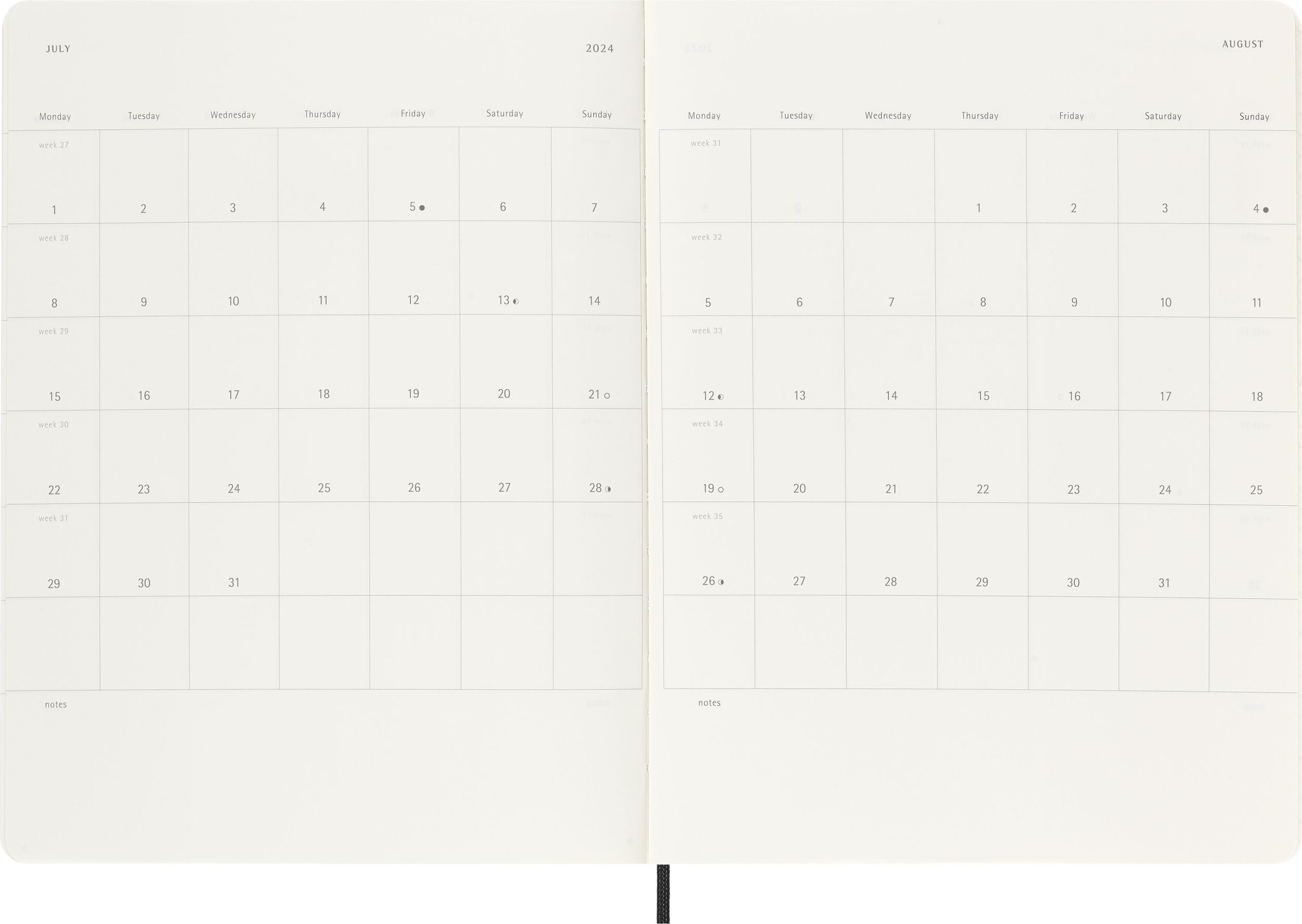 Moleskine 2024 12M Calendar XL weekly softcover DSB12WN4Y24 FA