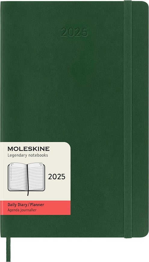 Moleskine 2025 12M Kalender L roheline iga päev pehme köide