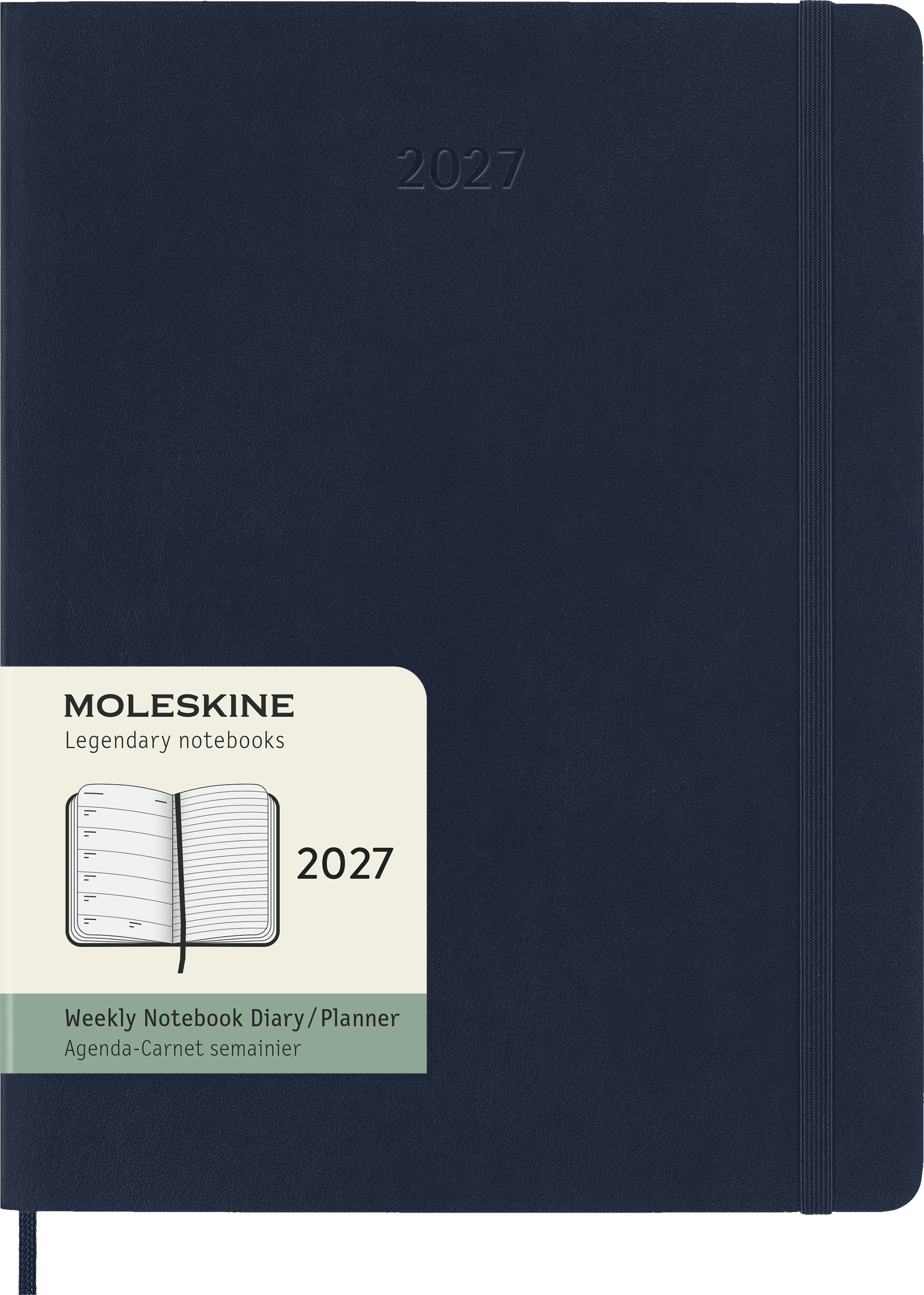 Moleskine 2027 12M XL Wochenkalender mit Notizbuch Softcover, marineblau