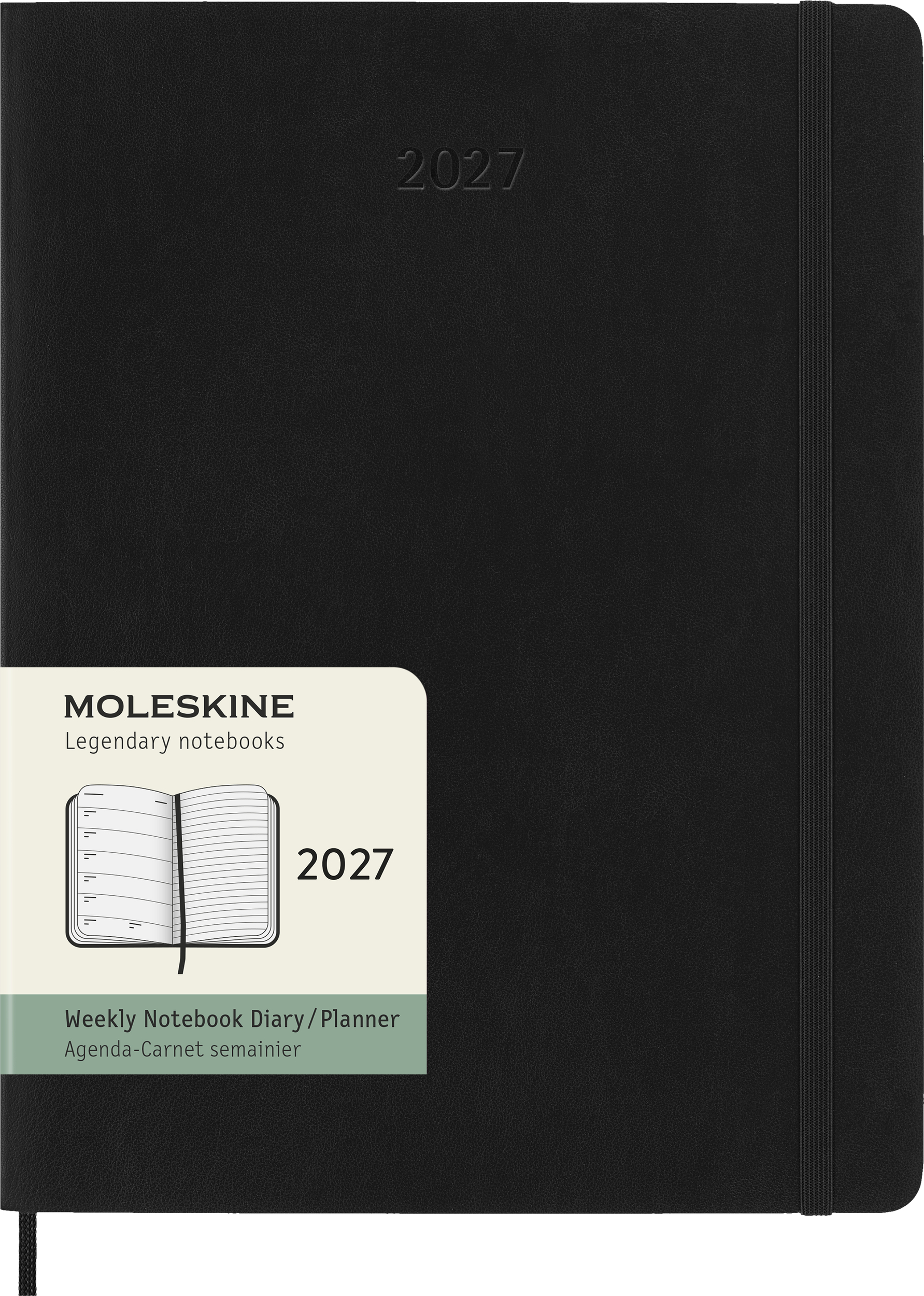 Moleskine 2027 12M XL Wochenkalender mit Notizbuch Softcover, schwarz