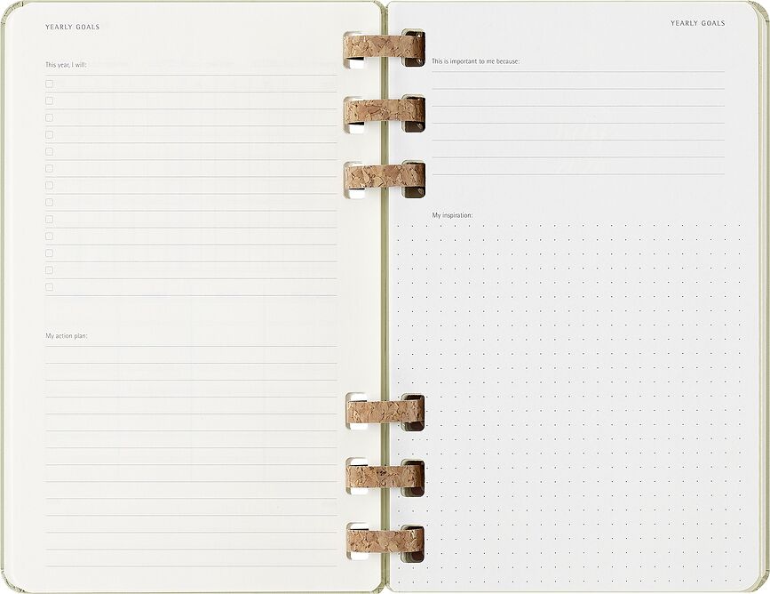 Moleskine Academic Ημερολόγιο 2026, 12 μηνών, με σπιράλ, σκληρό εξώφυλλο, L, φιστικί