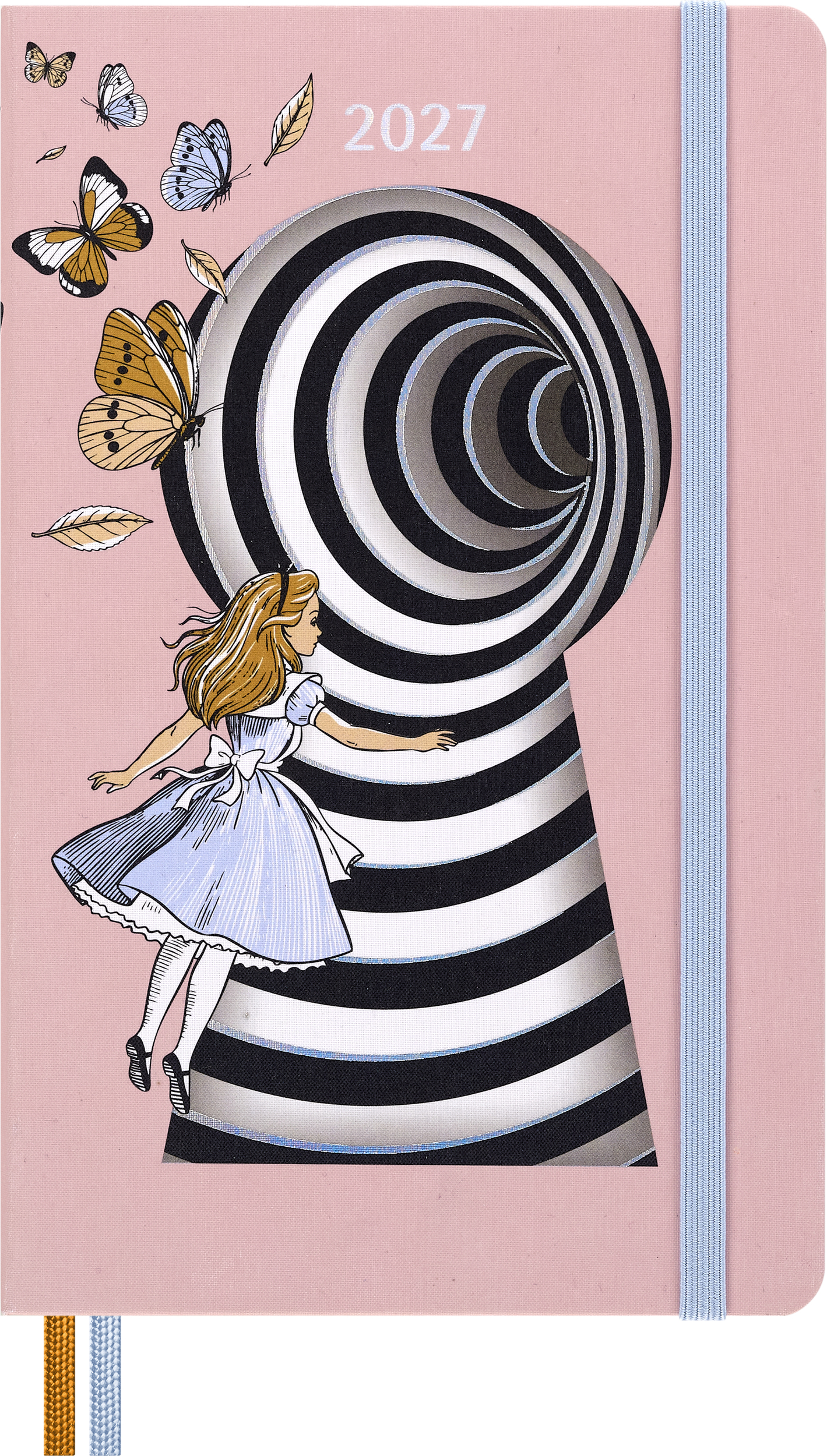 Moleskine Alice im Wunderland Wochenkalender mit Notizbuch 2027 12M, fester Einband, L