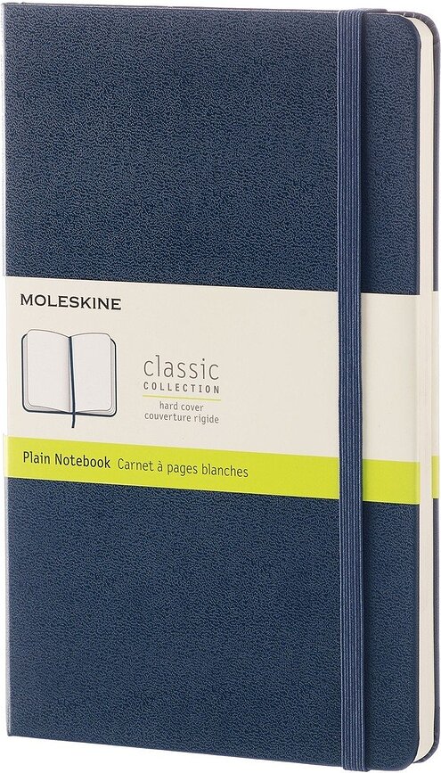 Moleskine Anteckningsbok L, slät, safirblå