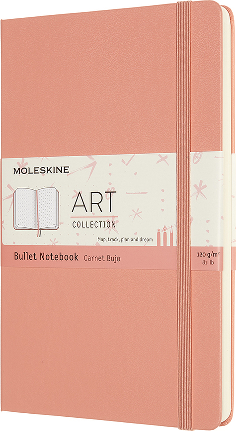 Moleskine Art Bullet Carnet à points à couverture rigide, Format L, corail
