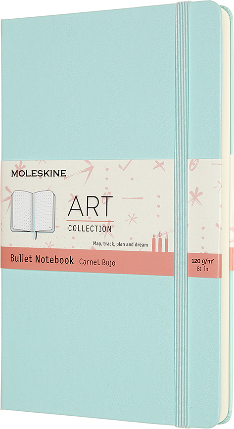 Moleskine Art Bullet Carnet de notes Pointillé, couverture rigide, taille L, aigue-marine
