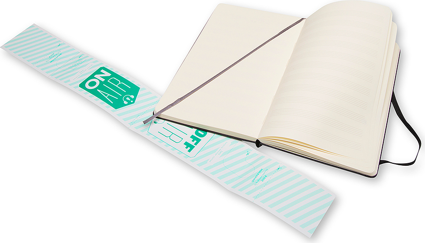 Moleskine Art Music Σημειωματάριο, σκληρό εξώφυλλο, με πεντάγραμμο, L, 192 σελίδες