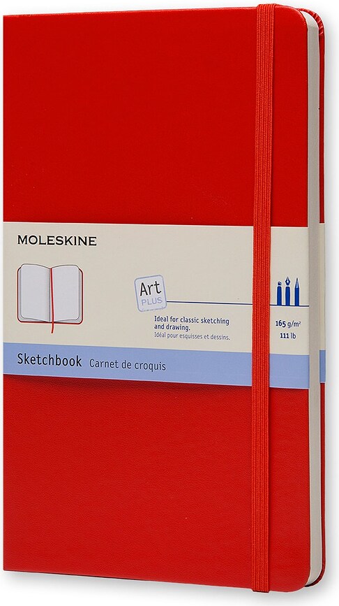 Moleskine Art Plus Sketchbook Notizbuch L rot harter Einband