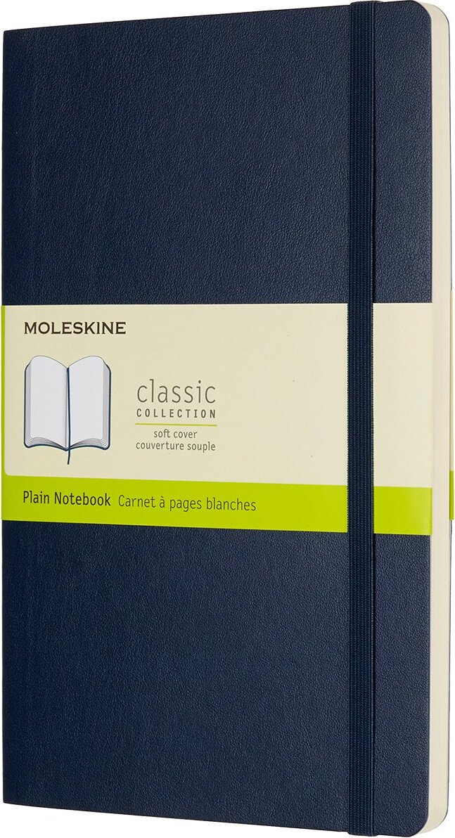 Moleskine Blanko Notizbuch L 192 Seiten saphirblau weicher Einband