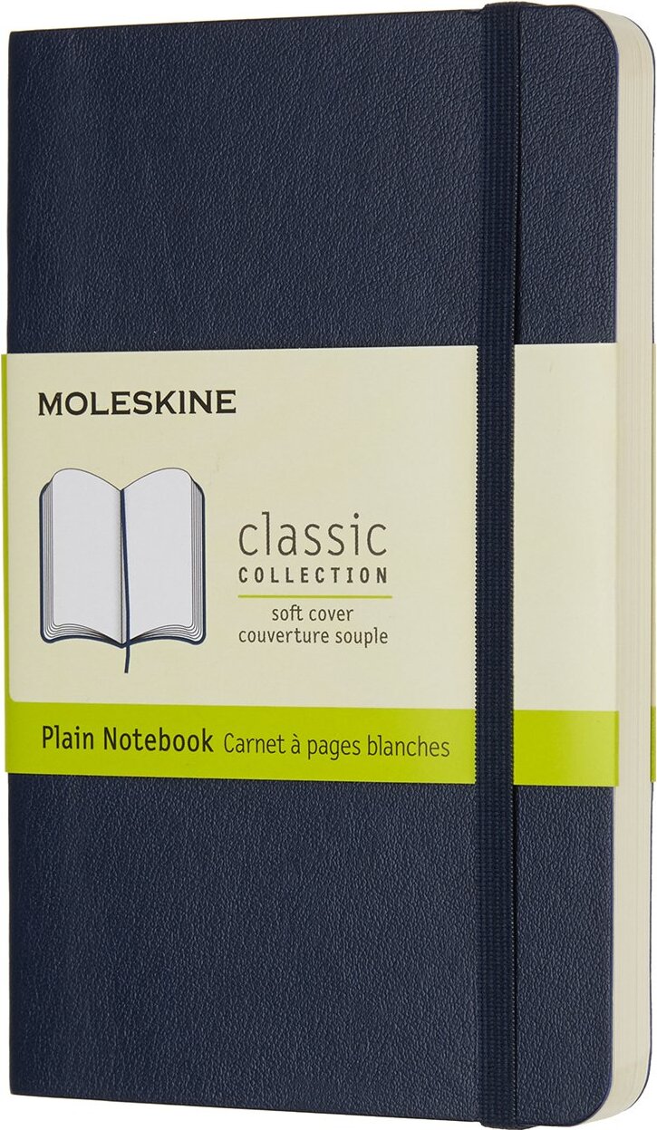 Moleskine Blanko Notizbuch P saphirblau weicher Einband