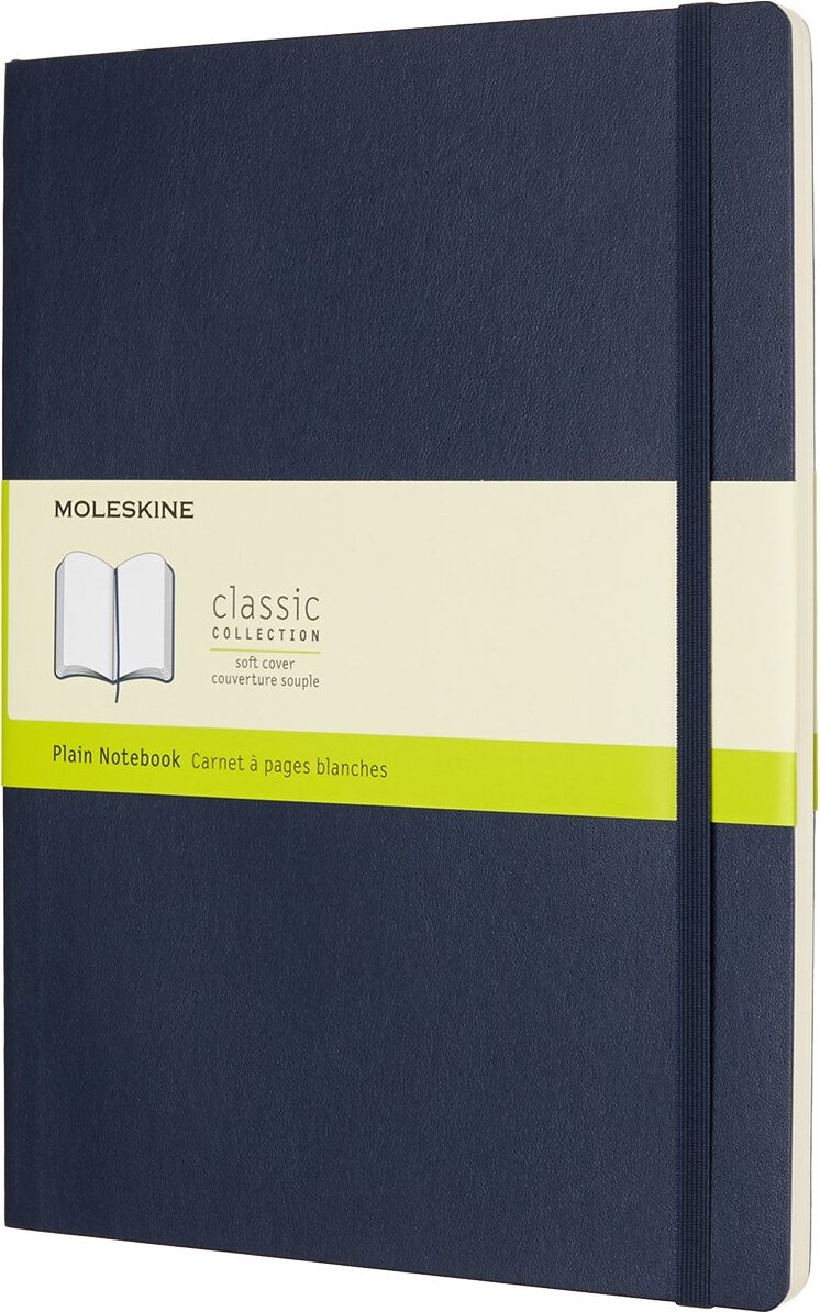 Moleskine Blanko Notizbuch XL mit weichem Einband saphirblau