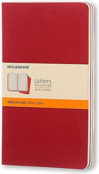 Moleskine Cahier Carnets lignés, L, bordeaux, Lot de 3