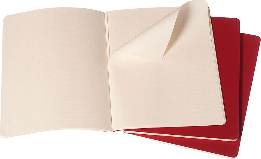 Moleskine Cahier Journals Bilježnice karirane XL crne 3 kom.