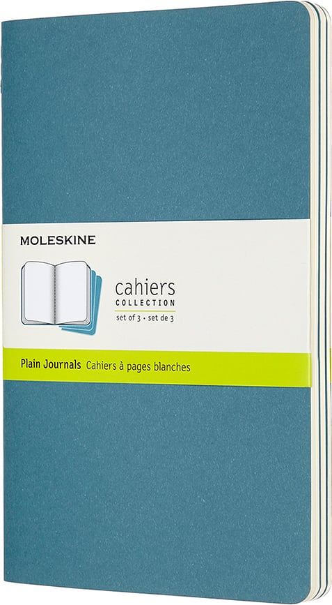 Moleskine Cahier Journals Blanko Notizbücher L blau 3 St.