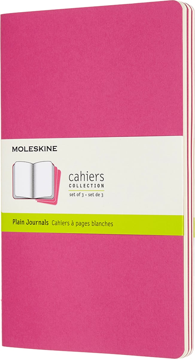Moleskine Cahier Journals Blanko Notizbücher L rosa 3 St.