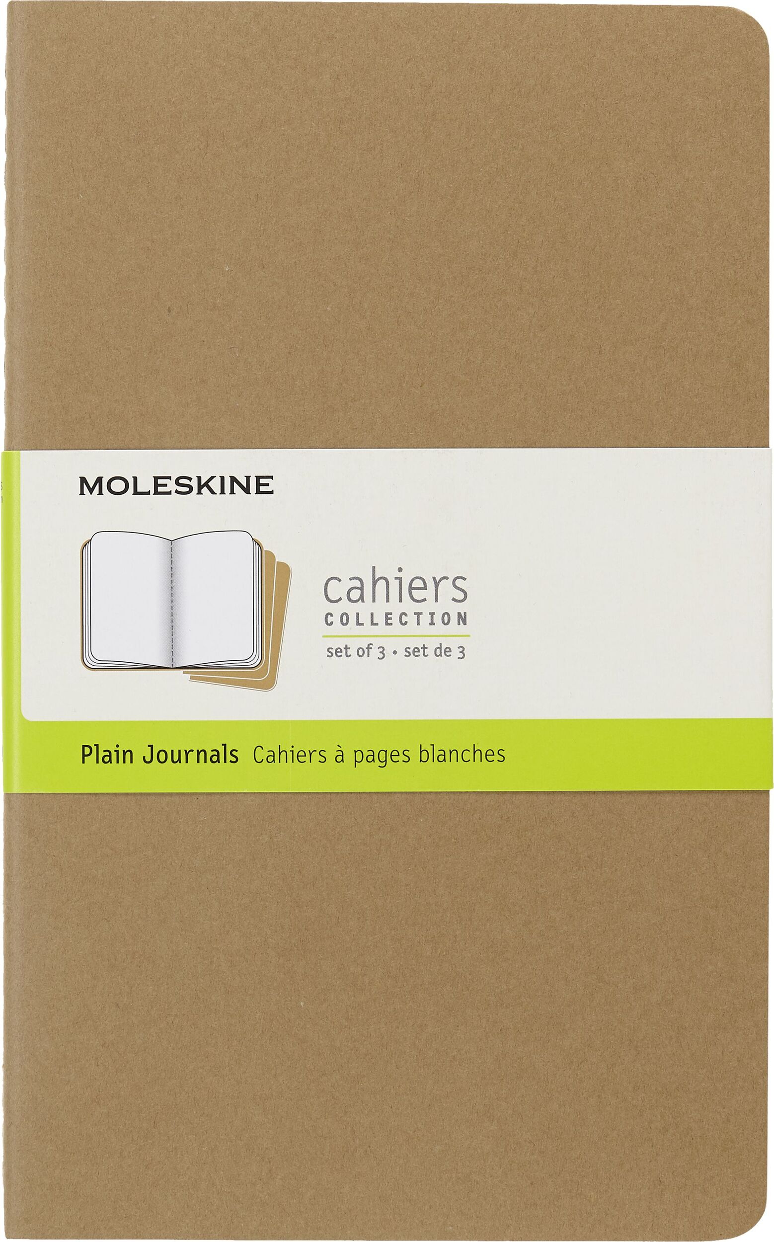 Moleskine Cahier Journals Blanko Notizbücher L sandfarbig 3 St.