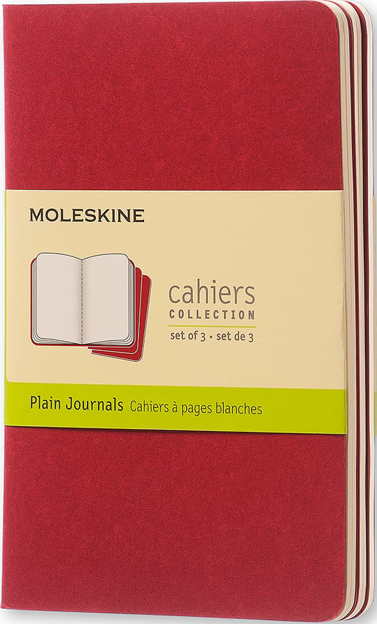 Moleskine Cahier Journals Blanko Notizbücher P rot 3 St.