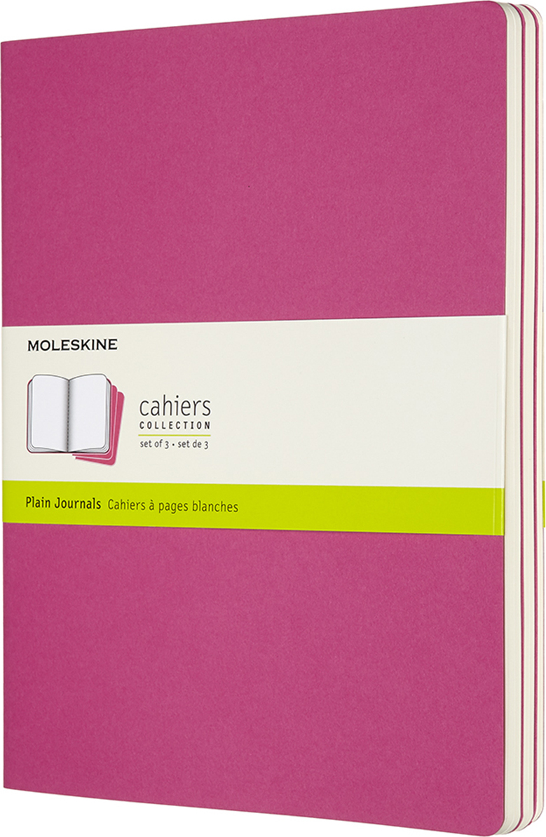 Moleskine Cahier Journals Blanko Notizbücher XL rosa 3 St.