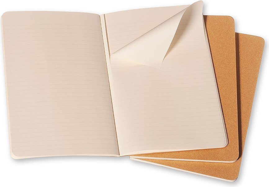 Moleskine Cahier Journals, lignés, taille L, sable, Lot de 3