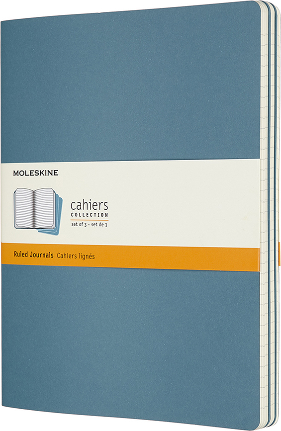 Moleskine Cahier Journals Carnets lignés XL, bleus, Lot de 3