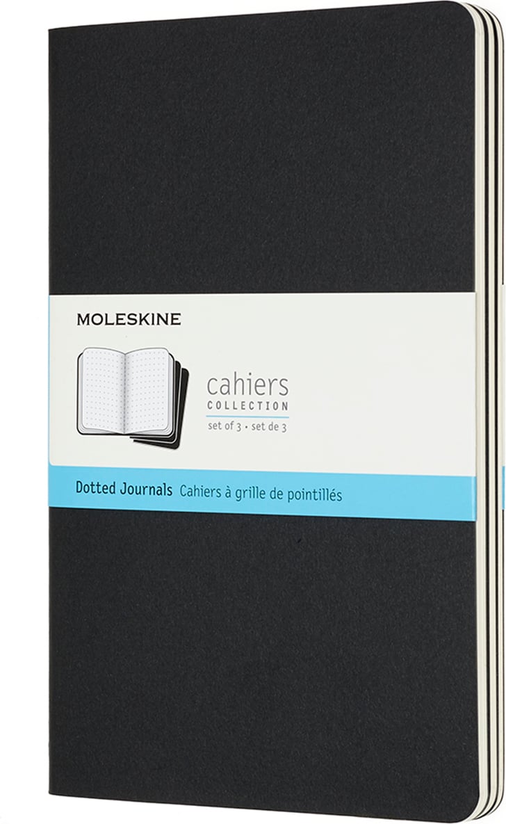 Moleskine Cahier Journals Gepunktete Notizbücher L schwarz 3 St.