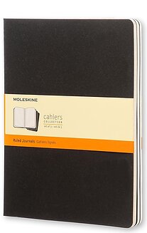 Moleskine Cahier Journals Kaustik XL must paelaga 3 tk.