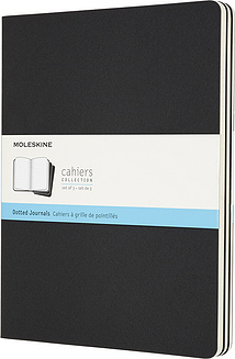 Moleskine Cahier Journals Kaustik XL must täppidega 3 tk.