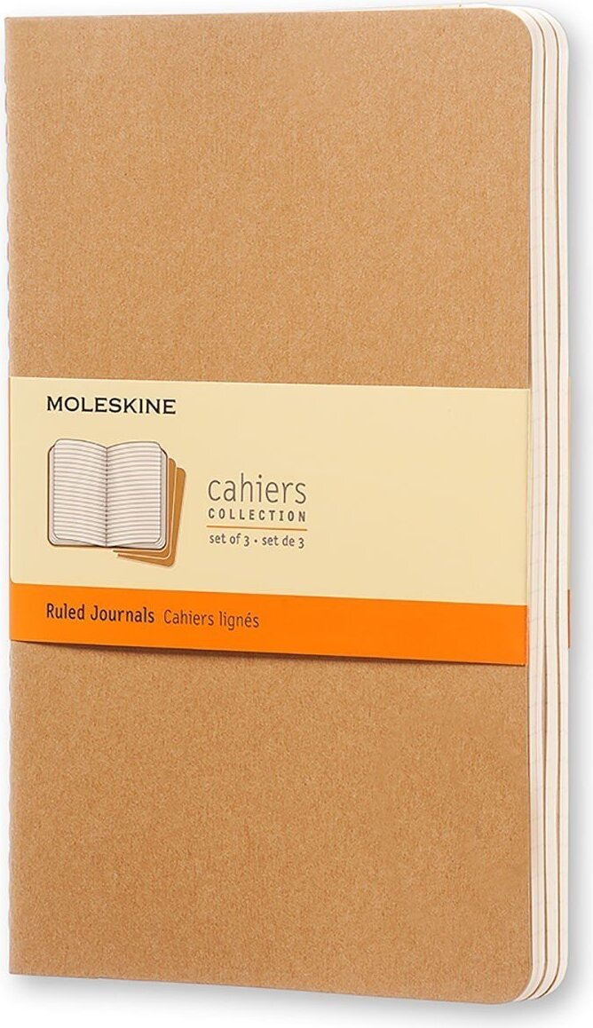 Moleskine Cahier Journals Linierte Notizbücher L sandfarbig 3 St.