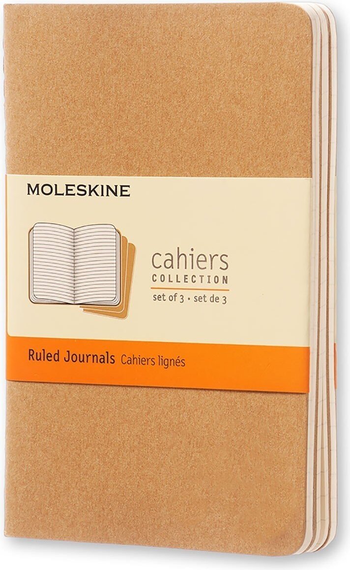 Moleskine Cahier Journals Linierte Notizbücher P sandfarbig 3 St.
