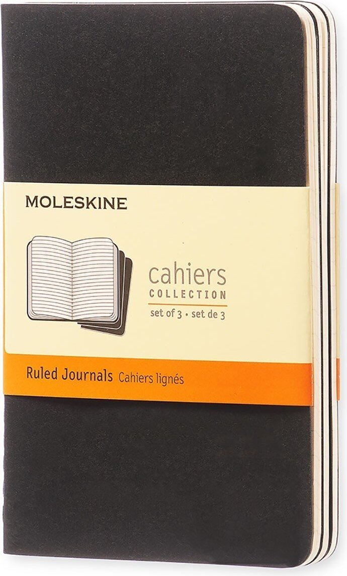 Moleskine Cahier Journals Linierte Notizbücher P schwarz 3 St.