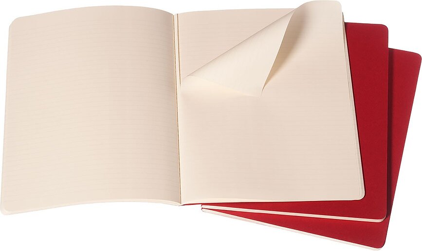 Moleskine Cahier Journals Linierte Notizbücher XL rot 3 St.