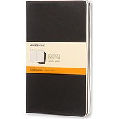 Moleskine Cahier Journals Notebooks L black lined 3 pcs