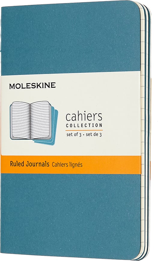 Moleskine Cahier Journals P Cahiers lignés, bleus, Lot de 3