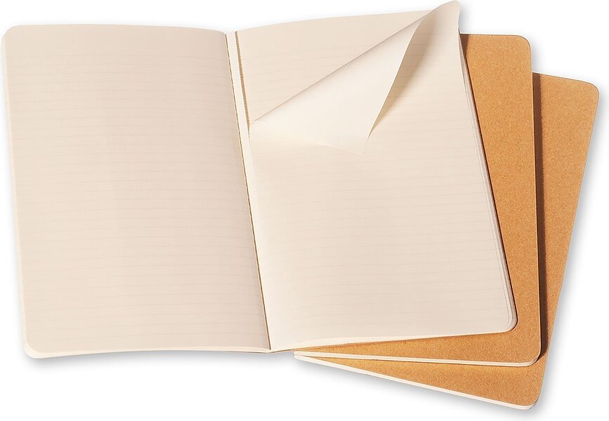 Moleskine Cahier Journals P Cahiers lignés, sable, Lot de 3