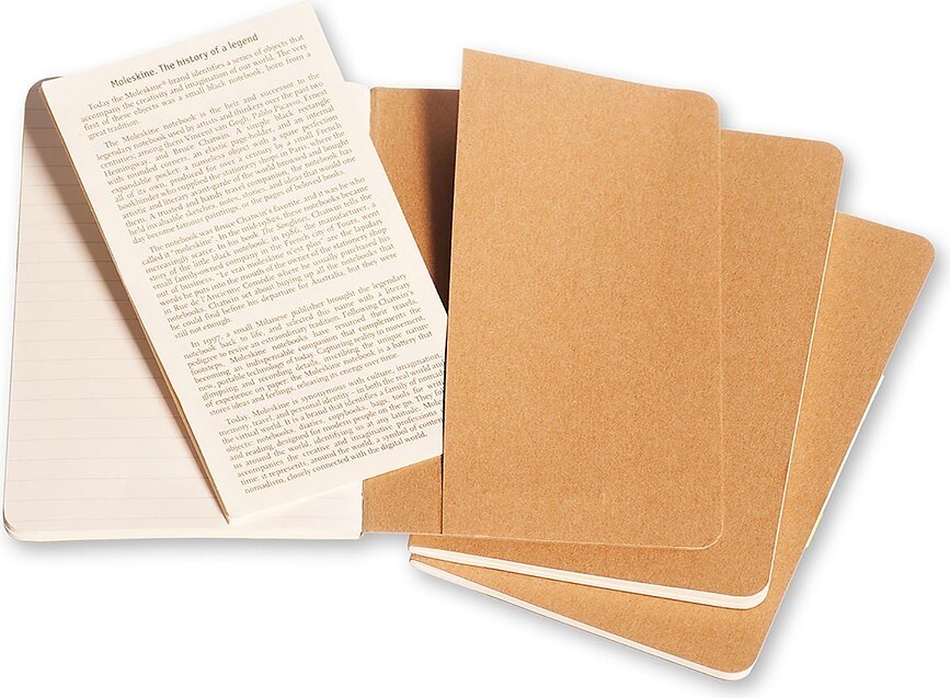 Moleskine Cahier Journals P Cahiers lignés, sable, Lot de 3