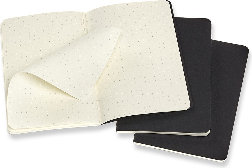 Moleskine Cahier Journals P Pikčasti Zvezki, črni, 3 kosi