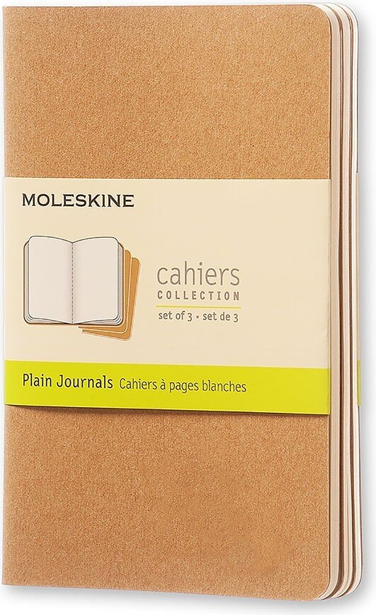Moleskine Cahier Journals P Σημειωματάρια χωρίς γραμμές, αμμώδη, 3 τμχ