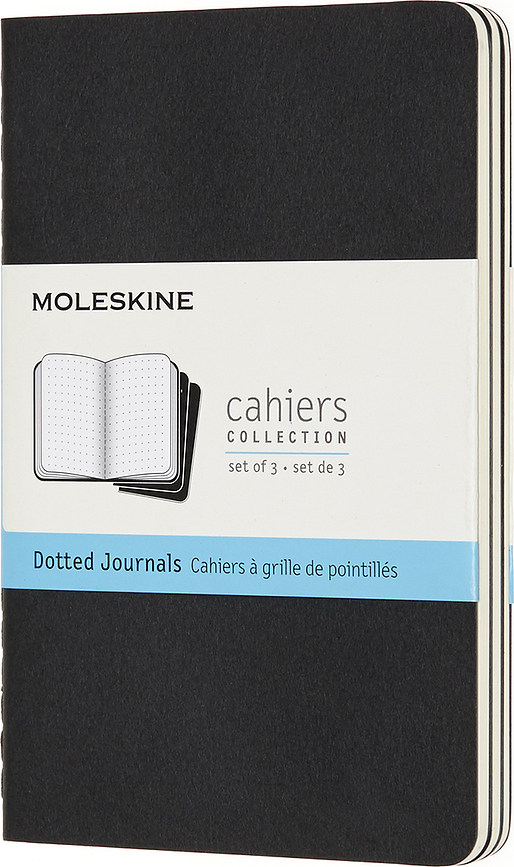 Moleskine Cahier Journals P Τετράδια με κουκκίδες, μαύρα, 3 τμχ