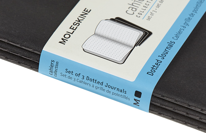 Moleskine Cahier Journals P Τετράδια με κουκκίδες, μαύρα, 3 τμχ