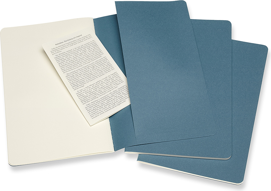 Moleskine Cahier Journals Σημειωματάρια, μέγεθος L, χωρίς γραμμές, μαύρα, 3 τμχ