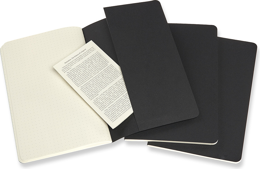 Moleskine Cahier Journals Τετράδια με κουκκίδες, L, μαύρα, 3 τμχ