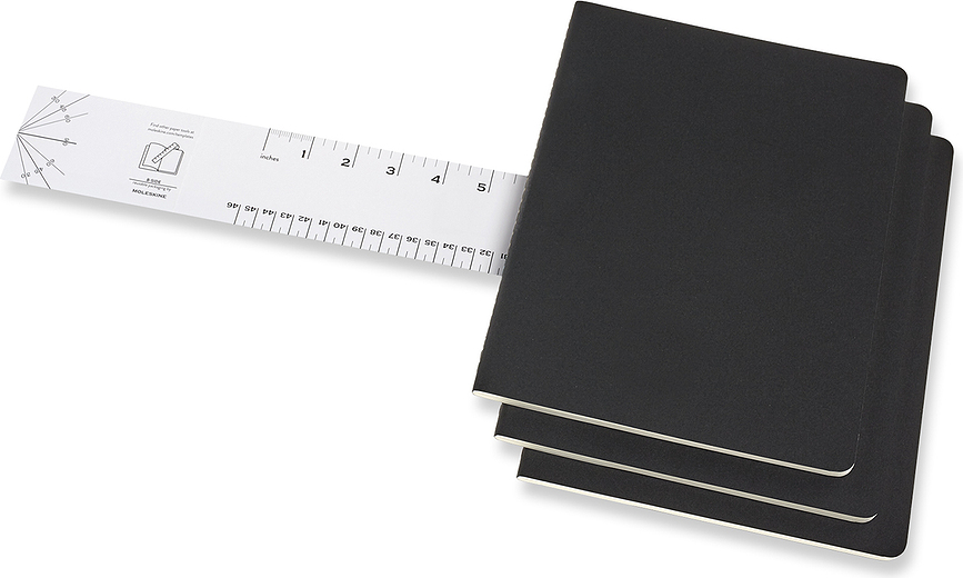 Moleskine Cahier Journals XL Carnets à points, noirs, Lot de 3