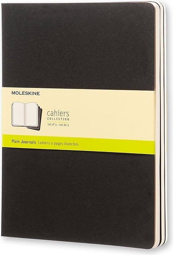 Moleskine Cahier Journals XL Carnets, unis, Lot de 3
