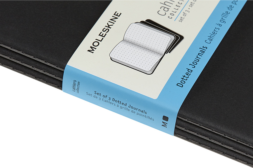 Moleskine Cahier Journals XL Τετράδια με κουκκίδες, μαύρα, 3 τμχ