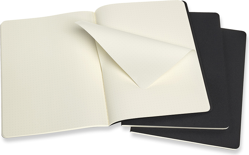 Moleskine Cahier Journals XL Τετράδια με κουκκίδες, μαύρα, 3 τμχ