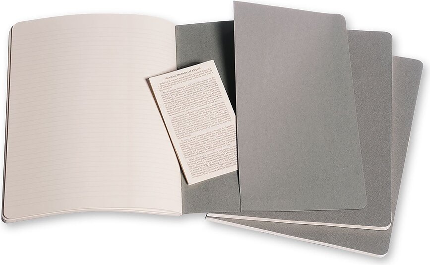 Moleskine Cahier Journals XL Τετράδια ριγέ, μαύρα, 3 τμχ