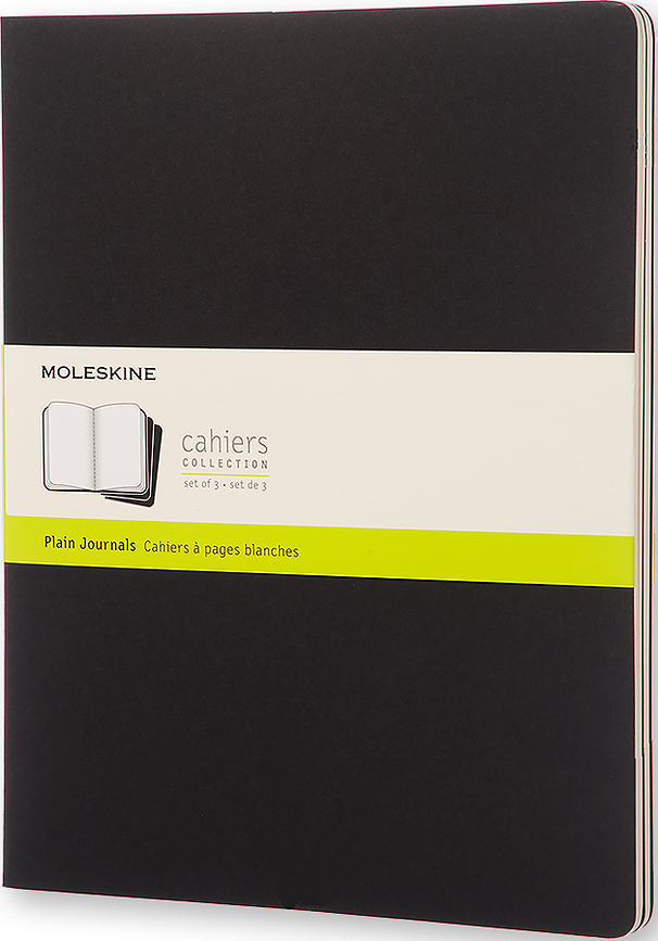 Moleskine Cahier Journals XXL lisses, noirs, Lot de 3