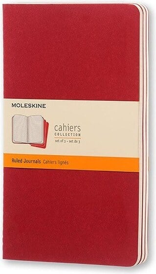 Moleskine Cahier Linierte Notizbücher L Bordeauxrot 3 St.