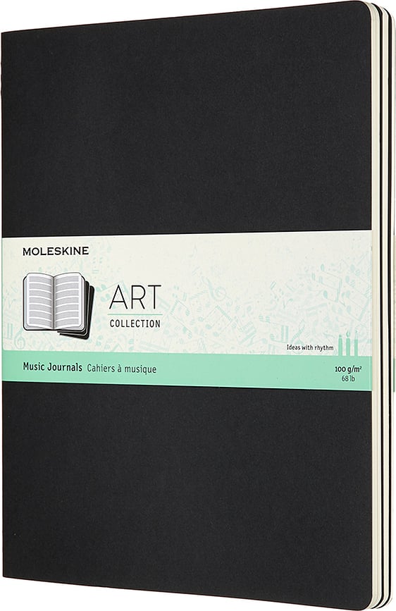 Moleskine Cahier Music Hefte XL schwarz mit Notenlinien 3 St.