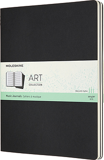 Moleskine Cahier Music Kaustik XL must noodijoonestik 3 tk.